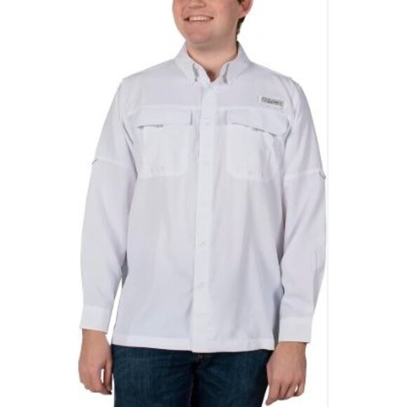 Habit Crayfish Creek Size Small UPF 40 Bright White Men's Button Up Shirt NWT Ri - Picture 1 of 14